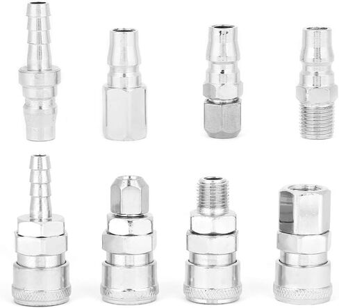 Air Hose Fittings Quick Connect, Air Coupler and Plug Kit, 8Pcs 3/8" Pneumatic Quick Fittings Release Plug Socket Connector Set for Air Compressor Hose in Kuwait