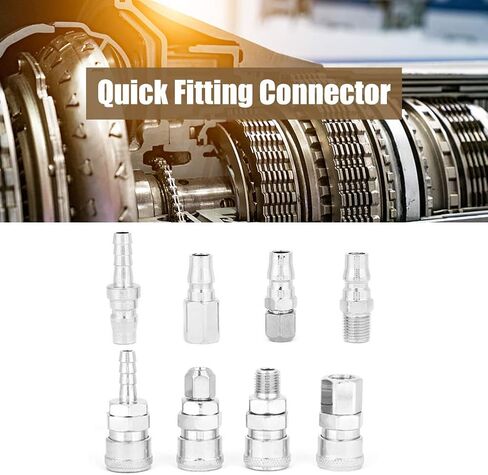 Air Hose Fittings Quick Connect, Air Coupler and Plug Kit, 8Pcs 3/8" Pneumatic Quick Fittings Release Plug Socket Connector Set for Air Compressor Hose in Kuwait