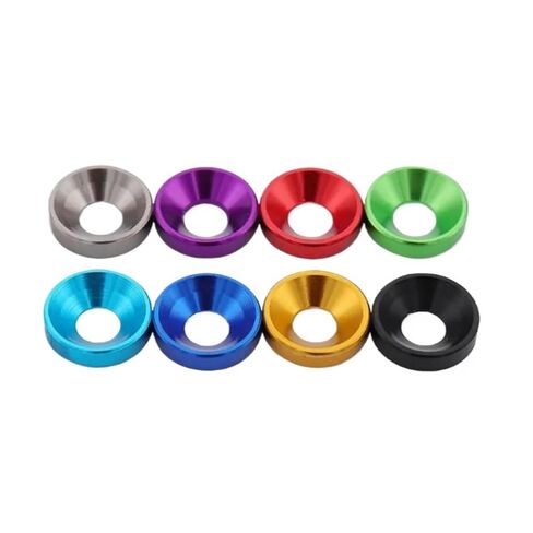 5-10Pcs Aluminum Alloy countersunk Gasket m2 m2.5 M3 M4 M5 M6 M8 Colourful Anodized Countersunk Head Bolt Flat Gasket Washers Hardware(M4 10pcs,Sliver) in Saudi Arabia