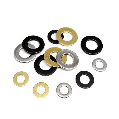1 Set Flat Washer Plain Gasket GB97 Mix M1.6 M2 .5 M3 M4 M5 M6 M8 M10 M12M16 Assortment Kit Black 304 A2 Stainless Steel Brass(1035pcs SS304) in Kuwait