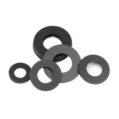 20-200Pcs M5 M6 M6.5 M7 M8 M8.5 Black Graphite Nylon Gasket Round Ultrathin Insulating Plastic Shim Gasket Washers Hardware(5x12x0.3(200pcs)) in Saudi Arabia