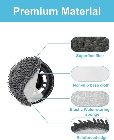12 Pack Replacement Mop Pads for Roborock Qrevo S Pro, Saros 20/10R/Z70, QV 35A, Qrevo S5V, Qrevo Curv S5X/Curv/CurvX, Q Revo, Qrevo Edge Robot Vacuum, Washable Reusable Microfiber Mopping Cloth in Saudi Arabia