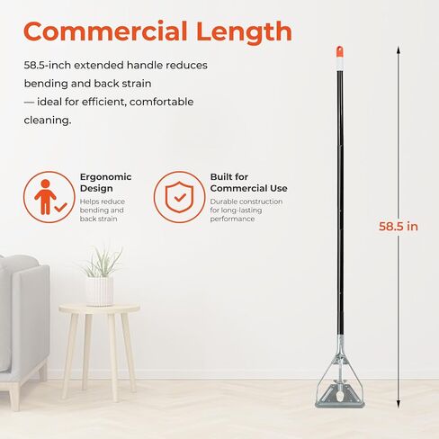 KalTell 3PK Commercial Wet Mop Handles, 58.5" Metal Mop Handle with Heavy Duty Jaw Clamp Head, Industrial Replacement Mop Stick for Cotton Mop Heads, Janitorial Cleaning Supplies in Kuwait