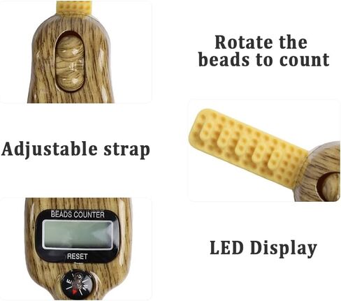 Digital Beads Counter, 3 Pieces Digital Tasbih Tally Counters, Resettable Finger Counter, Digital-Counter with Compass,Electronic Rotating Prayer Beads Counters,for Meditation,Muslim Prayer in Kuwait