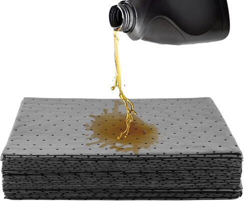 Oil Absorbent Pads, 9.84" x 12.99" Oil Spill Mat Automotive Water Absorbent Mat, Universal Oil Absorbing Sheets Liquid Pads for Protecting Home Garage Basement (Size:50 Pcs) in Saudi Arabia