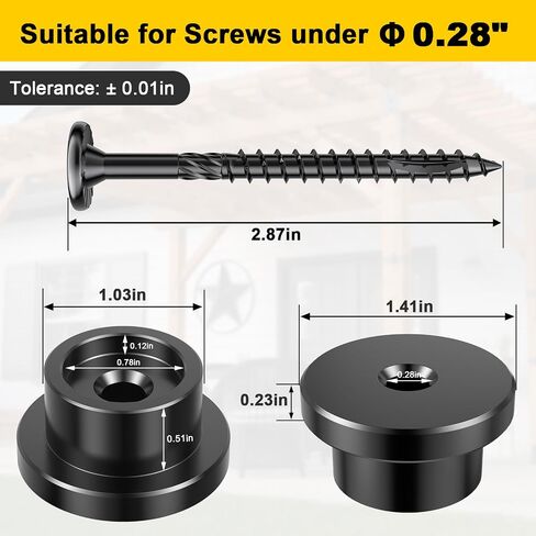 Carbon Steel Cap Nuts and Screw Assortment, 48pcs 1" Hardware Nuts and #14 x 2-7/8" Wood Screws, Fastener Tool for Decorating Outdoor Pergolas, Pavilions, Decks in Kuwait