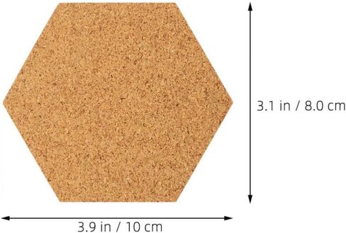 120pcs Hexagon Cork Coasters 2mm Thickness Single-Sided Adhesive Backing Adjustable Cutting Cork Pads Table Protection Home Decoration Sound Absorption in Kuwait
