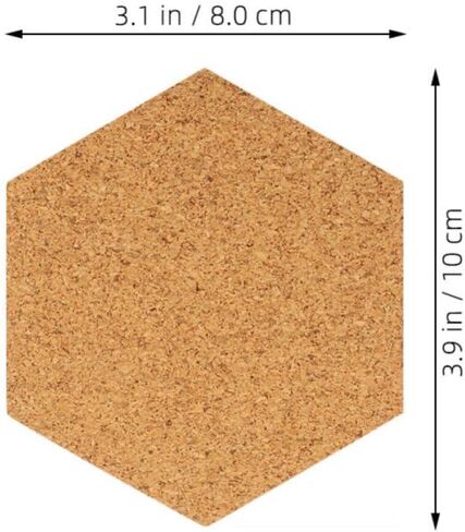 120pcs Hexagon Cork Coasters 2mm Thickness Single-Sided Adhesive Backing Adjustable Cutting Cork Pads Table Protection Home Decoration Sound Absorption in Kuwait