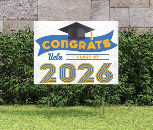 KH Sports Fan UCLA Bruins تهنئة فئة 2026 لافتة ساحة التخرج، 18x24 in Kuwait