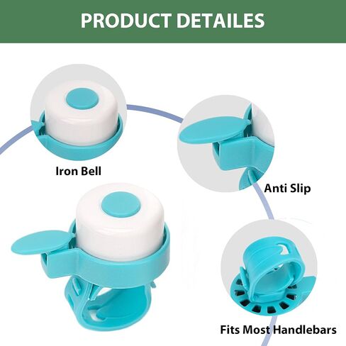 Kids Bike Bell – Silicone Strap Bicycle Bell for Boys & Girls, Easy Install, Adjustable Ring for Kid Bike Handlebar, Ideal for Toddler Scooters and Bikes (Blue and Pink) in Kuwait