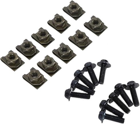 SUNGOOYUE Clip U Fastener M5 Aluminum Speed Nut Clip Set Black Rack Plated 10 Bolts 10 U Nuts for Motorcycle Fairing Body Panels Scooters and Auto Trim Repair (Gold) in Kuwait