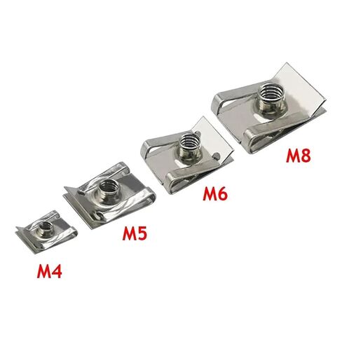Stainless Steel U Type Speed Nut Clip with Thread M4 M5 M6 M8 Reed Nut Assortment for Automotive Motorcycle Scooter Panel Fastener 30-100PCS(M4-100PCS) in Kuwait