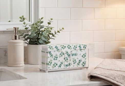 Napkin Holder, Guest Towel Holder for Bathroom with Non-Slip Pads, Acrylic Clear Napkin Holder Stand for Kitchen Dining Counter Table, Disposable Hand Towel Dispenser, Hotel Bathroom Decor in Saudi Arabia