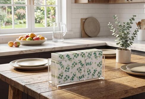 Napkin Holder, Guest Towel Holder for Bathroom with Non-Slip Pads, Acrylic Clear Napkin Holder Stand for Kitchen Dining Counter Table, Disposable Hand Towel Dispenser, Hotel Bathroom Decor in Saudi Arabia