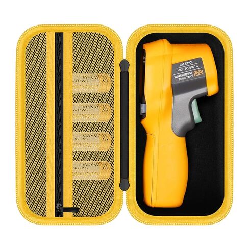 Case for Fluke 62 Max/ 62 Max+/ 64 Max/ 59 Max+ Infrared Thermometer, Hard EVA Protective Carrying Bag with Mesh Pocket, BLACKYELLOW (CASE ONLY) in Kuwait