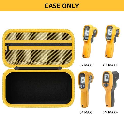 Case for Fluke 62 Max/ 62 Max+/ 64 Max/ 59 Max+ Infrared Thermometer, Hard EVA Protective Carrying Bag with Mesh Pocket, BLACKYELLOW (CASE ONLY) in Kuwait