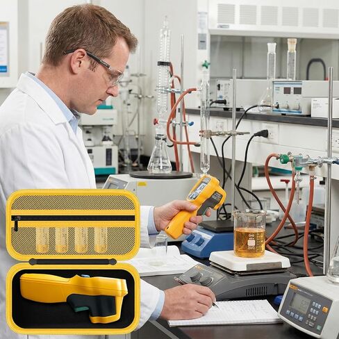 Case for Fluke 62 Max/ 62 Max+/ 64 Max/ 59 Max+ Infrared Thermometer, Hard EVA Protective Carrying Bag with Mesh Pocket, BLACKYELLOW (CASE ONLY) in Kuwait