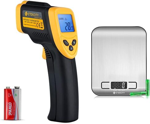 Etekcity Infrared Thermometer 1080, Yellow & Infrared Thermometer 1080, Digital Temperature Gun for Cooking, Non Contact Electric Laser IR Temp Gauge, Yellow in Kuwait