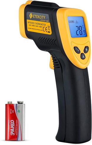 Etekcity Infrared Thermometer 1080, Yellow & Infrared Thermometer 1080, Digital Temperature Gun for Cooking, Non Contact Electric Laser IR Temp Gauge, Yellow in Kuwait