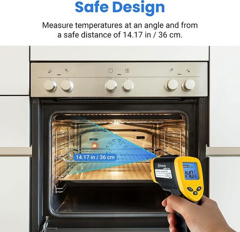 Etekcity Infrared Thermometer 1080, Yellow & Infrared Thermometer 1080, Digital Temperature Gun for Cooking, Non Contact Electric Laser IR Temp Gauge, Yellow in Kuwait