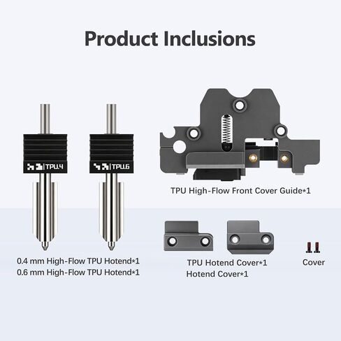 Original Bamboo H2D TPU High Flow Kit, Saves 30% Print Time,H2D Nozzle 0.4/0.6mm,Optimized Filament Feeding for Stable High-Speed TPU Printing, Includes TPU Hotend Cover for Bambu Lab H2D Printer in Kuwait