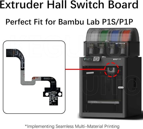 2 PK for Bambu Lab P1P/P1S Extruder Filament Sensor Hall Switch Board Replacement for P1 Series 3D Printer, P1S Extruder Hall Switch Board for Filament Runout Detection & Cutter Lever Monitoring in Kuwait