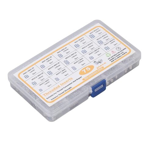 Thread Repair Insert,75Pcs Stainless Steel Threaded Inserts Nuts Assortment Kit, Set with Storage Case for Metal Wood Plastic, M4 - M10 Metric Sizes in Kuwait