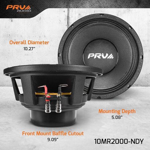 PRV Audio 10MR2000-NDY 10 بوصة مكبرات الصوت المتوسطة ، 8 أوم ، 2000 واط الطاقة ، مكبر صوت متوسط ​​المدى (واحد) in Kuwait