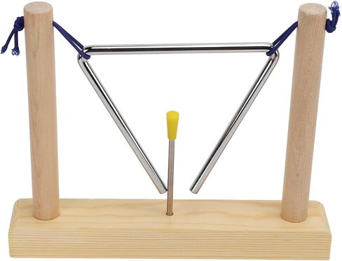 Drfeify Hand Percussion Triangle Instrument, Wooden Frame with for Music Playing Performance and Room Decoration in Kuwait