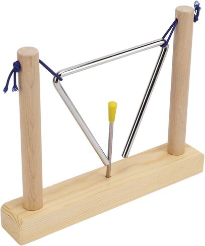 Drfeify Hand Percussion Triangle Instrument, Wooden Frame with for Music Playing Performance and Room Decoration in Kuwait