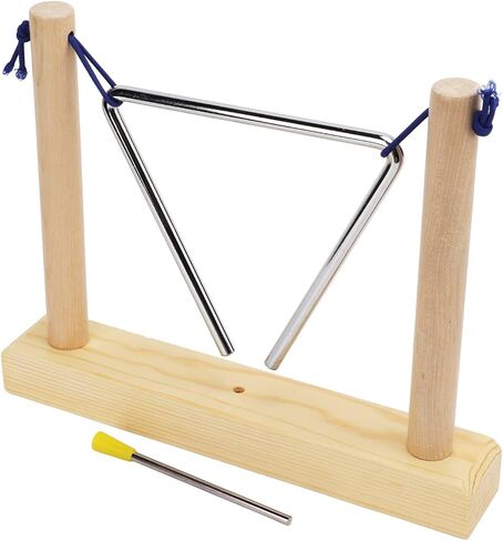 Drfeify Hand Percussion Triangle Instrument, Wooden Frame with for Music Playing Performance and Room Decoration in Kuwait