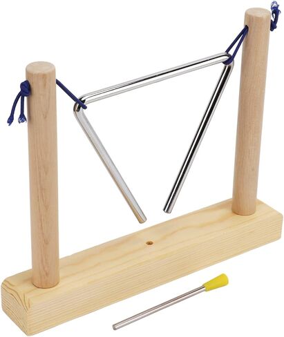 Drfeify Hand Percussion Triangle Instrument, Wooden Frame with for Music Playing Performance and Room Decoration in Kuwait