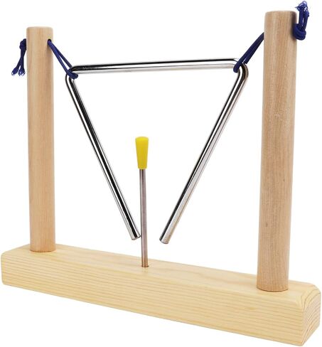 Drfeify Hand Percussion Triangle Instrument, Wooden Frame with for Music Playing Performance and Room Decoration in Kuwait