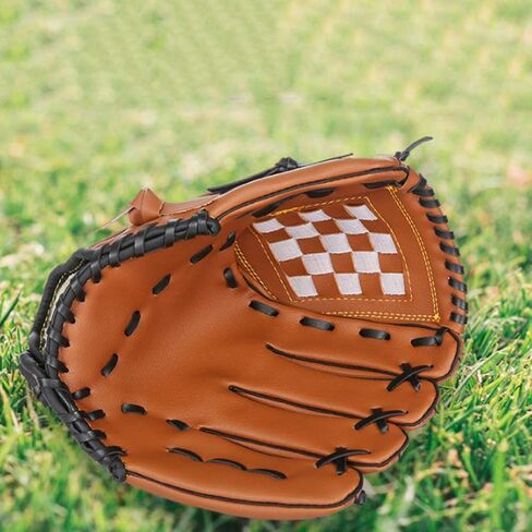 Baseball Glove Sports Baseball Softball Glove Tee Pitcher Hand PU Softball Mitt Left Hand Throw Catchers Gloves Brown Size S Mens Baseball Glove in Kuwait