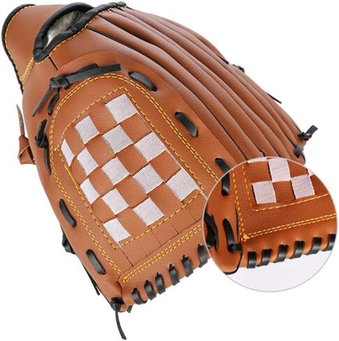 Baseball Glove Sports Baseball Softball Glove Tee Pitcher Hand PU Softball Mitt Left Hand Throw Catchers Gloves Brown Size S Mens Baseball Glove in Kuwait