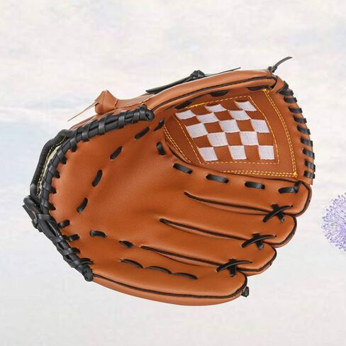 Baseball Glove Sports Baseball Softball Glove Tee Pitcher Hand PU Softball Mitt Left Hand Throw Catchers Gloves Brown Size S Mens Baseball Glove in Kuwait