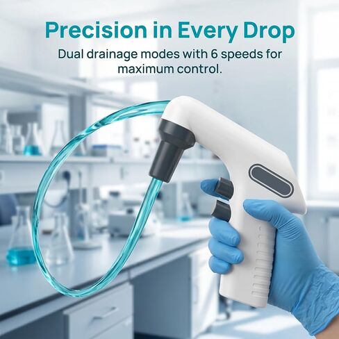 Lab Digital Automatic Pipette Controller, Electric Pipettor Aid Pump, LCD Display, 0.1-80ml Capacity Range 6 Adjustable Speed, for Biology Chemical in Kuwait