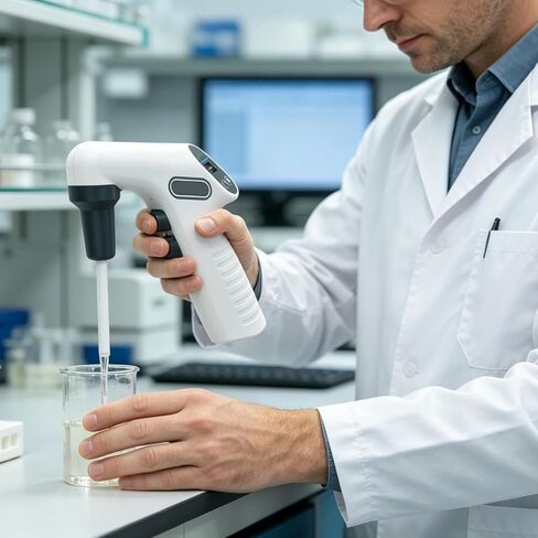 Lab Digital Automatic Pipette Controller, Electric Pipettor Aid Pump, LCD Display, 0.1-80ml Capacity Range 6 Adjustable Speed, for Biology Chemical in Kuwait
