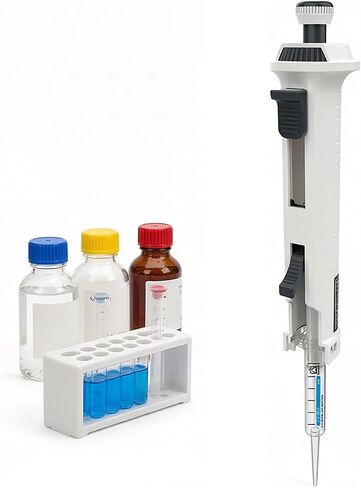 Electronic Pipette, Single Portable Laboratory Pipette Device with LCD Display, 5 Adjustable Volume 1-5mL, 48 Continuous Dispensing Times, for Chemistry Biology Research in Kuwait