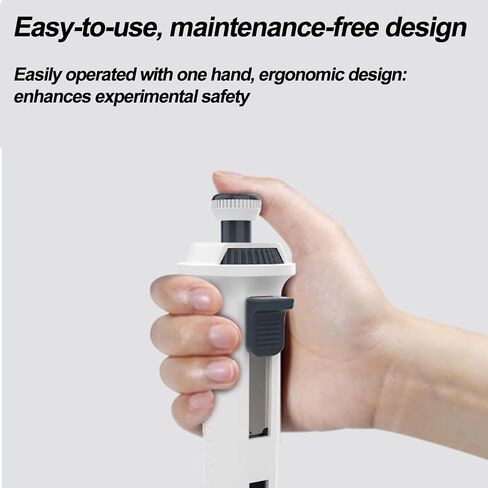 Electronic Pipette, Single Portable Laboratory Pipette Device with LCD Display, 5 Adjustable Volume 1-5mL, 48 Continuous Dispensing Times, for Chemistry Biology Research in Kuwait