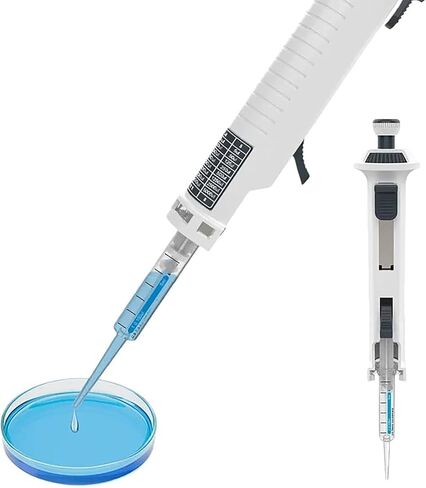 Electronic Pipette, Single Portable Laboratory Pipette Device with LCD Display, 5 Adjustable Volume 1-5mL, 48 Continuous Dispensing Times, for Chemistry Biology Research in Kuwait