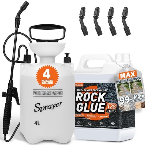 Rock Glue, 1Gallon Mulch Bond for Landscaping with Sprayer, Lasts Up to 2 Years, Strong Pebble Binder, Pea Gravel Binder for Garden, Pine Straw for Outdoor, Mulch Hold Pea Gravel Stabilizer in Kuwait