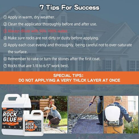Rock Glue, 1Gallon Mulch Bond for Landscaping with Sprayer, Lasts Up to 2 Years, Strong Pebble Binder, Pea Gravel Binder for Garden, Pine Straw for Outdoor, Mulch Hold Pea Gravel Stabilizer in Kuwait