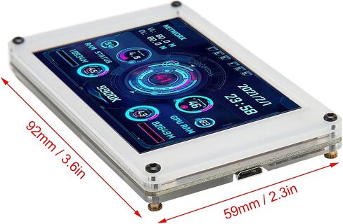 شاشة درجة حرارة الكمبيوتر Sanpyl، شاشة ثانوية صغيرة USB مقاس 3.5 بوصة، لوحة استشعار لدرجة حرارة الكمبيوتر الشخصي، شاشة بيانات HDD لوحدة المعالجة المركزية للكمبيوتر الشخصي in Kuwait