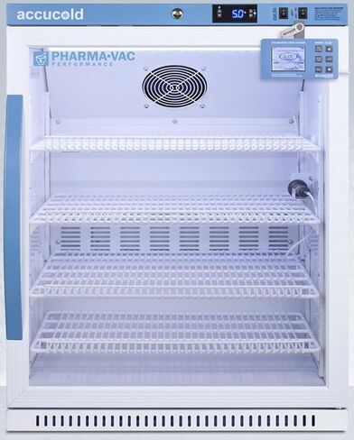 Summit Appliance ARG61PVBIADADL2B Performance Series Pharma-Vac 6 Cu.Ft. ADA Height Glass Door Commercial All-refrigerator with Data Logger, Silver Ion-coated Handle, Keyed Lock, Magnetic Door Gasket in Kuwait
