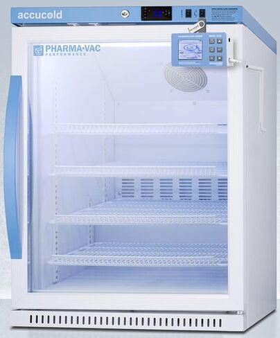 Summit Appliance ARG61PVBIADADL2B Performance Series Pharma-Vac 6 Cu.Ft. ADA Height Glass Door Commercial All-refrigerator with Data Logger, Silver Ion-coated Handle, Keyed Lock, Magnetic Door Gasket in Kuwait