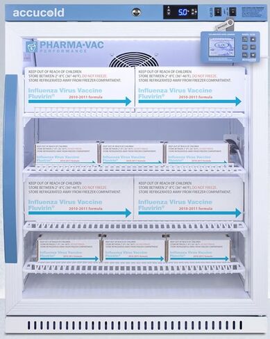 Summit Appliance ARG61PVBIADADL2B Performance Series Pharma-Vac 6 Cu.Ft. ADA Height Glass Door Commercial All-refrigerator with Data Logger, Silver Ion-coated Handle, Keyed Lock, Magnetic Door Gasket in Kuwait