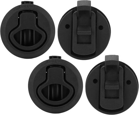 Estink Slam Latch ABS Flush Pull Round Ring Lock 61mm Black Deck Latch سهل التركيب الطقس لخزانة القوارب Hatch RV Trailer الاستخدام البحري in Kuwait