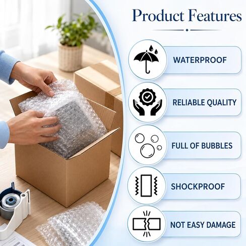 8x10 Bubble Wrap Pouches, 100 Pack | Self Seal with Secure Closure, Thick Shockproof Cushioning, For Shipping Fragile Items, Electronics & Small Business Packing in Kuwait