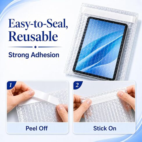 8x10 Bubble Wrap Pouches, 100 Pack | Self Seal with Secure Closure, Thick Shockproof Cushioning, For Shipping Fragile Items, Electronics & Small Business Packing in Kuwait